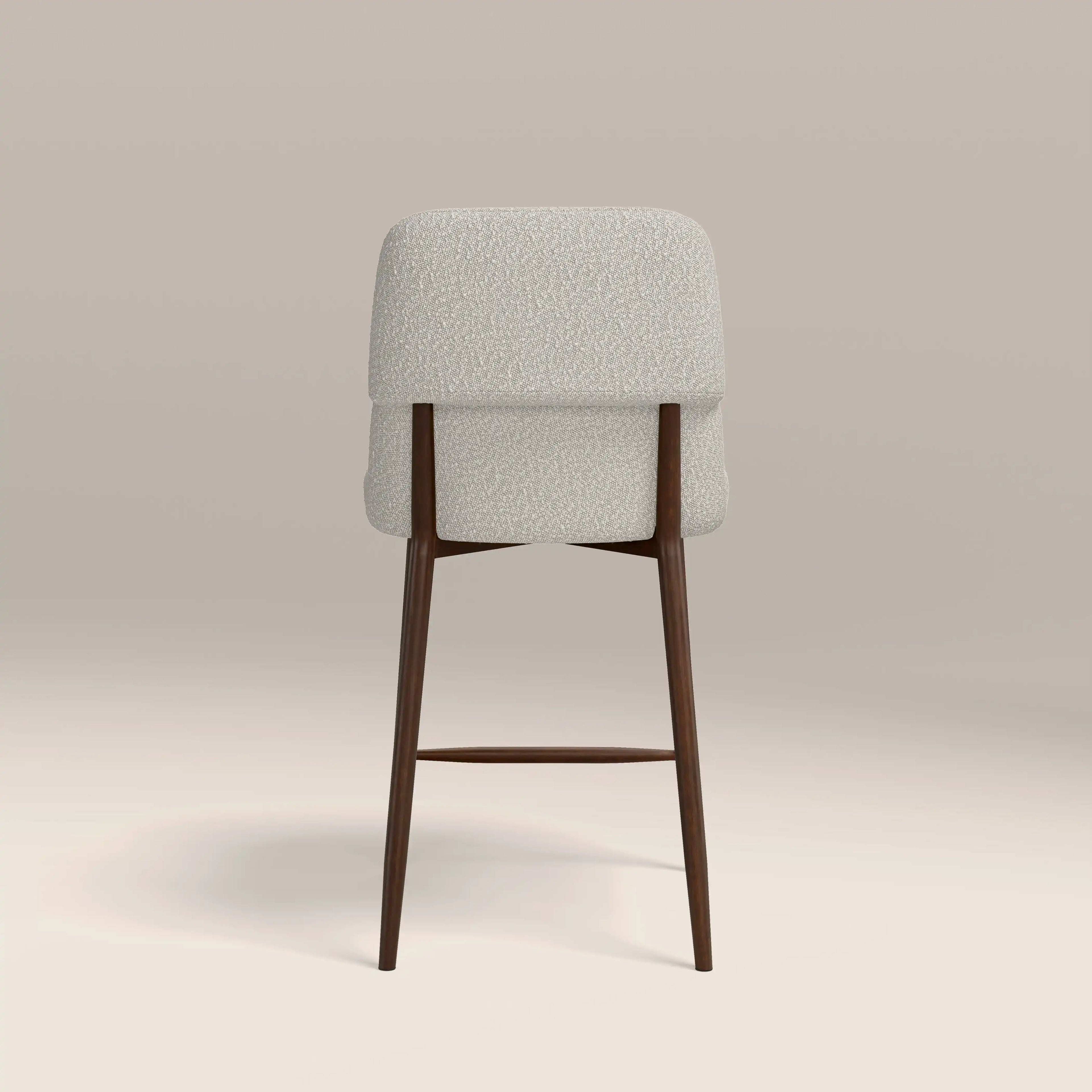 Amari Kitchen Stool | Speckled Stone Sustainable Boucle & Walnut