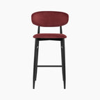 Halston Bar Stool | Rust Red Sustainable Velvet & Black