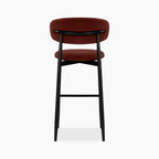 Halston Bar Stool | Rust Red Sustainable Velvet & Black