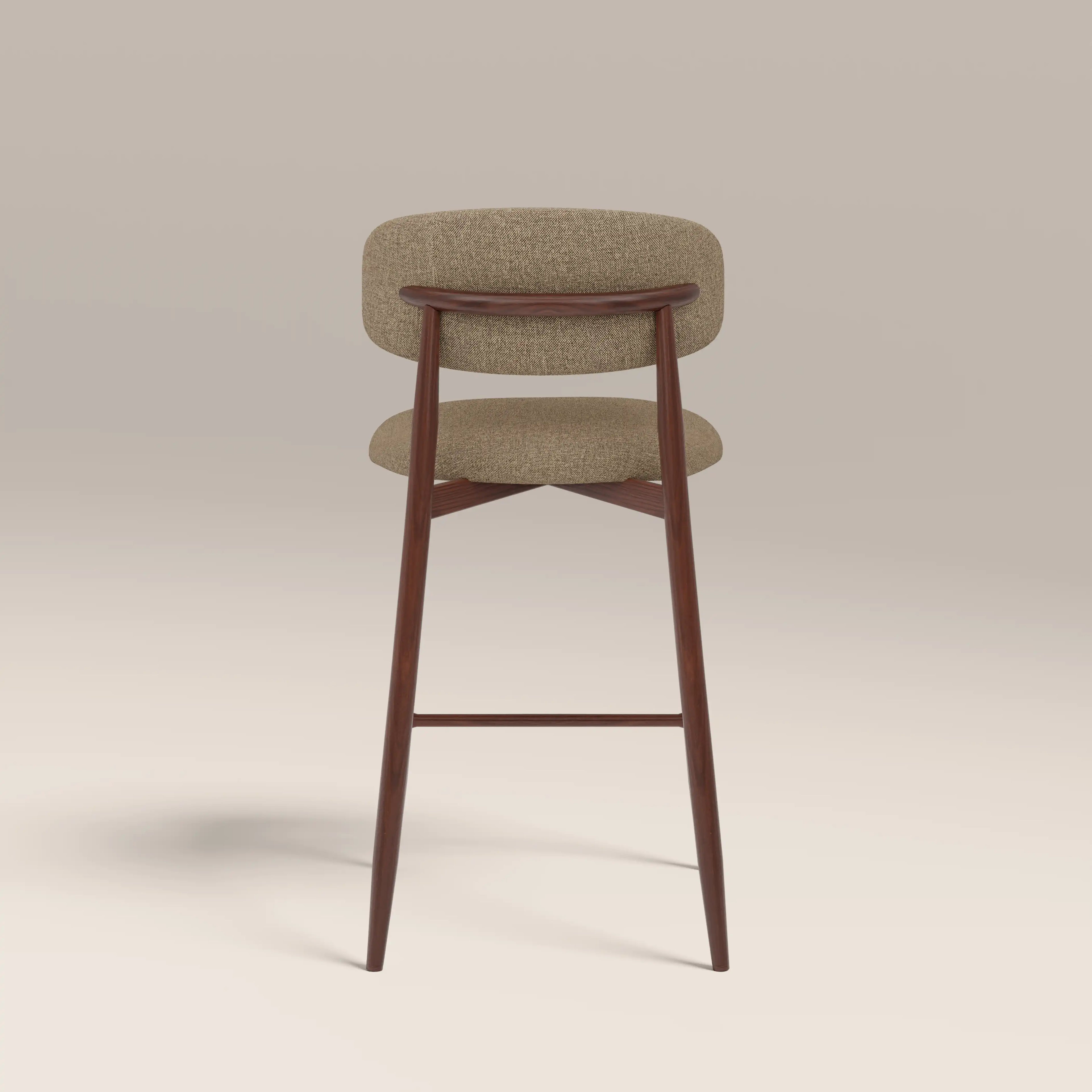 Halston Kitchen Stool | Latte Sustainable Fabric & Walnut