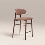 Halston Bar Stool | Blush Pink Sustainable Velvet & Walnut