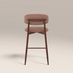 Halston Bar Stool | Blush Pink Sustainable Velvet & Walnut