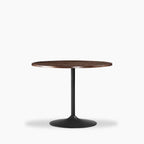 Isla 4 Seat Round Wooden Dining Table | Walnut & Black