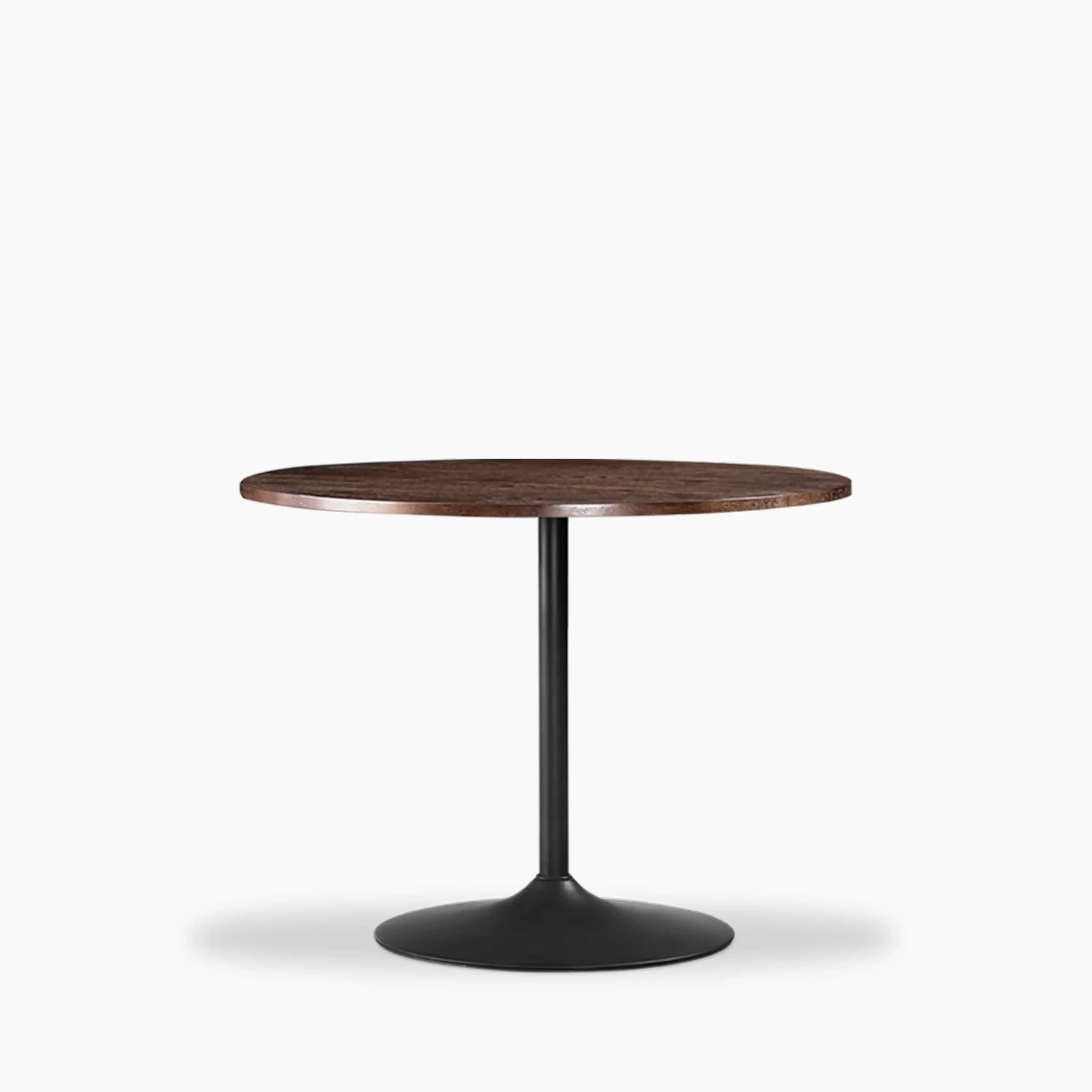 Isla 4 Seat Round Wooden Dining Table | Walnut & Black