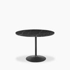 Isla 4 Seat Round Dining Table | Black Marble Effect & Black