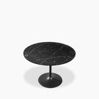 Isla 4 Seat Round Dining Table | Black Marble Effect & Black
