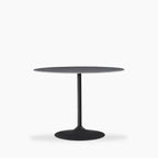 Isla 4 Seat Round Dining Table | Grey Ceramic & Black