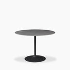 Isla 4 Seat Round Dining Table | Grey Ceramic & Black