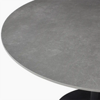 Isla 4 Seat Round Dining Table | Grey Ceramic & Black