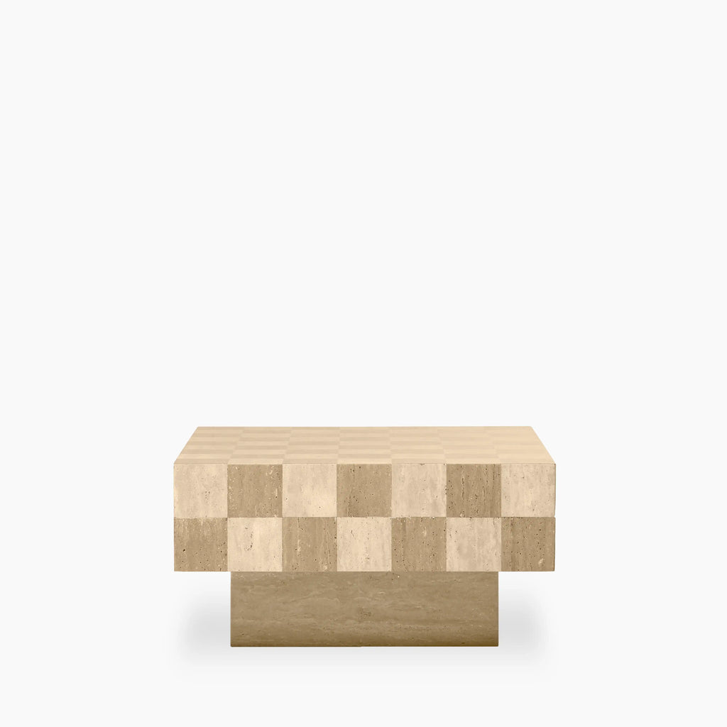 Checkmate Rectangle Coffee Table | Natural Travertine