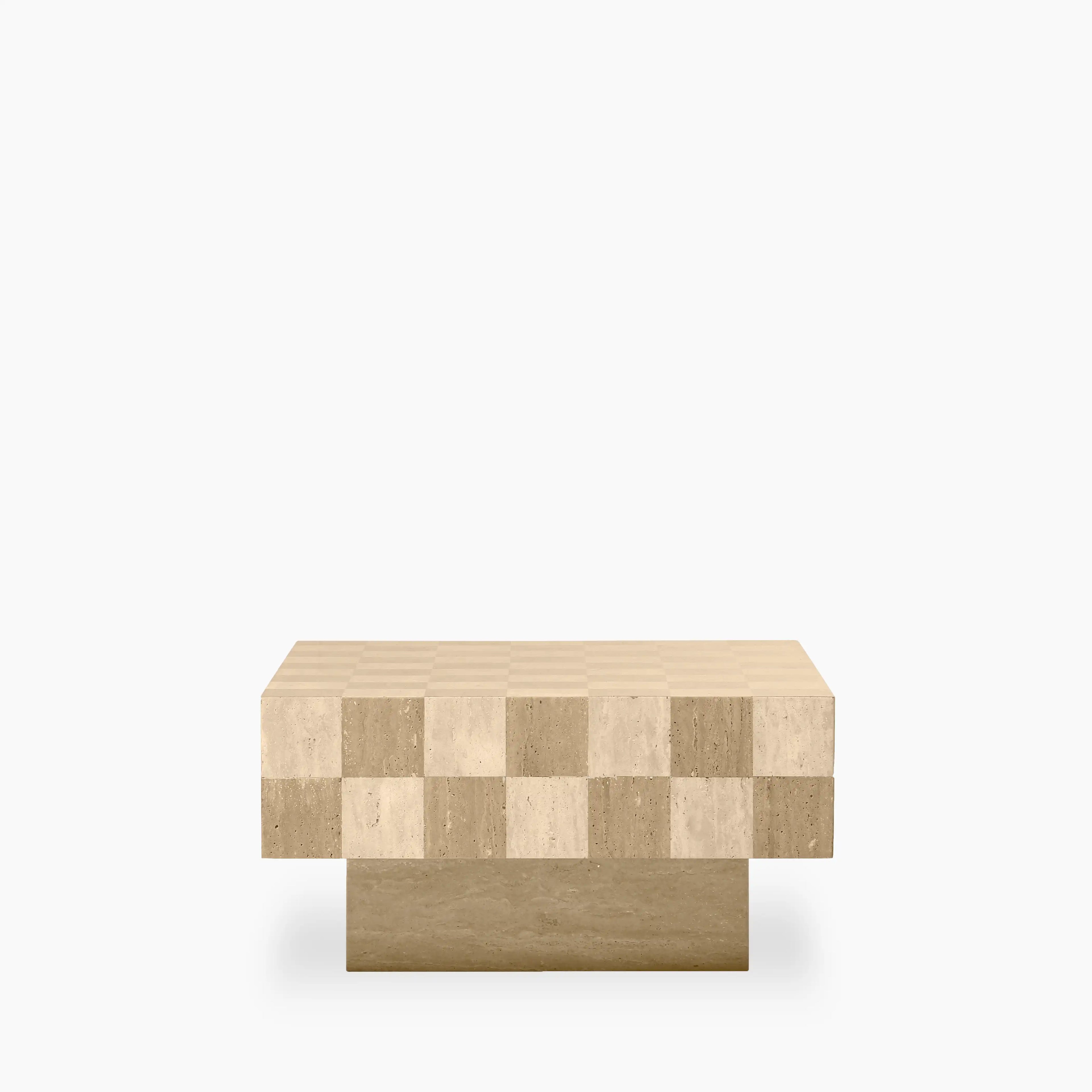 Checkmate Rectangle Coffee Table | Natural Travertine