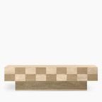 Checkmate Rectangle Coffee Table | Natural Travertine