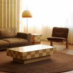 Checkmate Rectangle Coffee Table | Natural Travertine