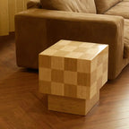 Checkmate Side Table | Natural Travertine