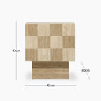 Checkmate Side Table | Natural Travertine