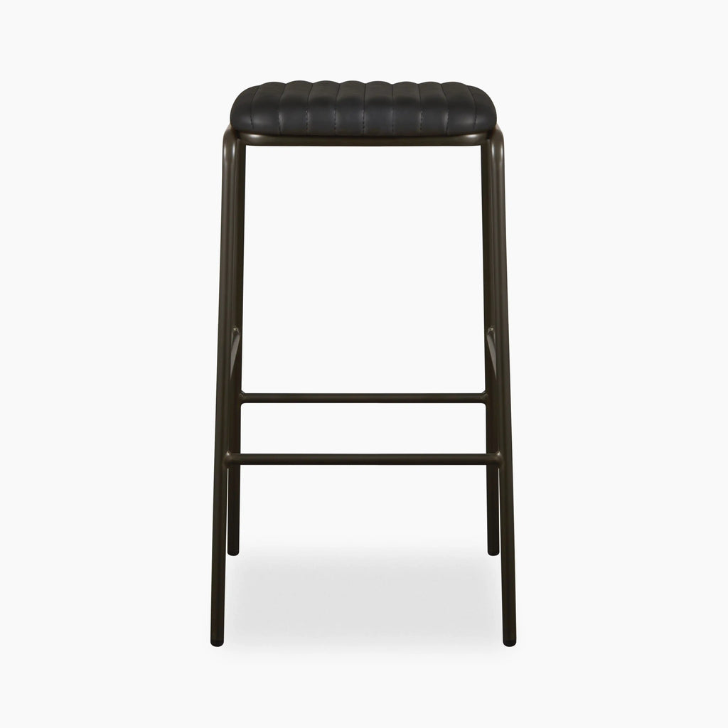 Boston Bar Stool | Vintage Black Faux Leather & Black