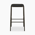 Boston Bar Stool | Vintage Black Faux Leather & Black