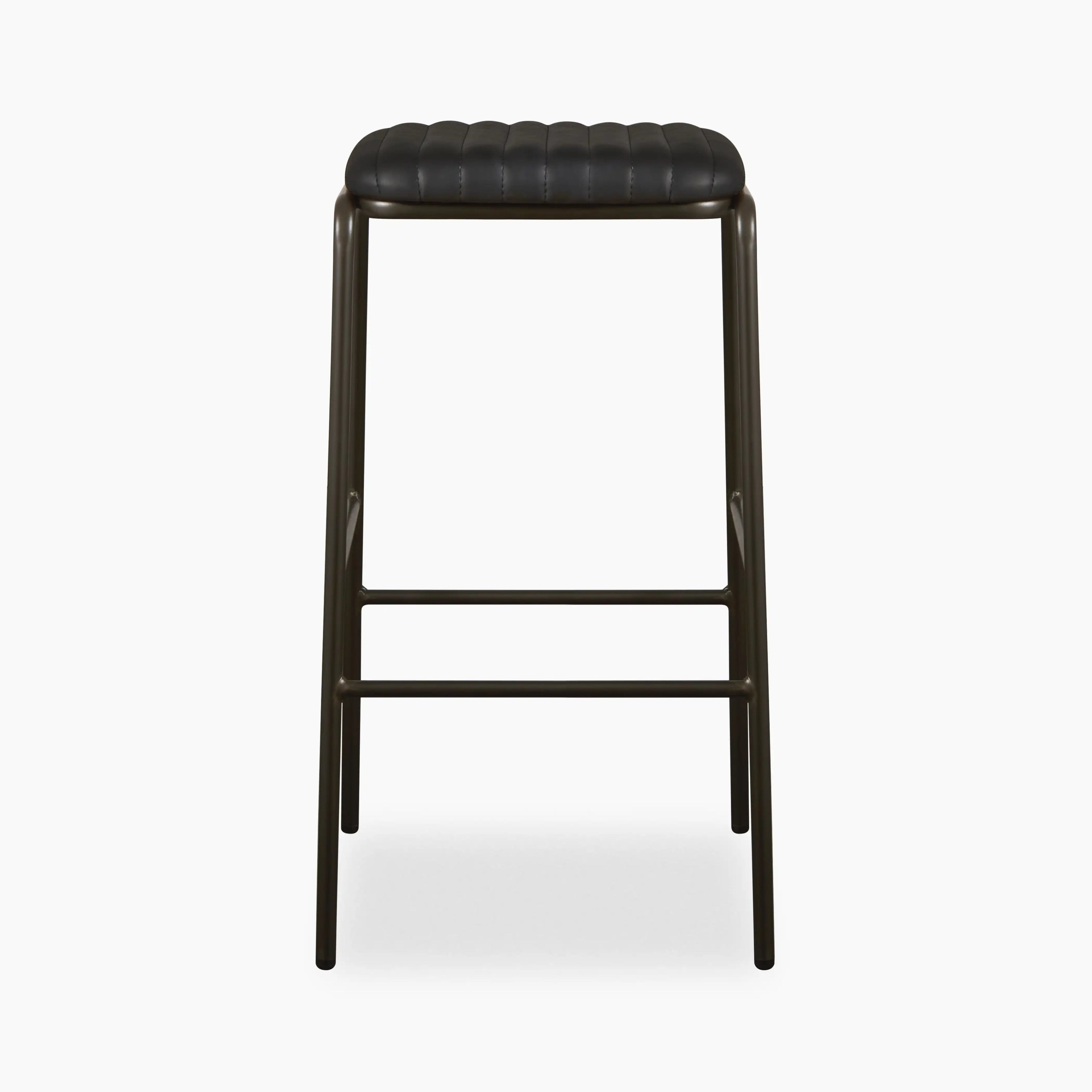 Boston Bar Stool | Vintage Black Faux Leather & Black