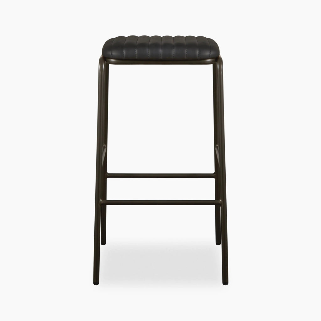 Boston Bar Stool | Vintage Black Faux Leather & Black
