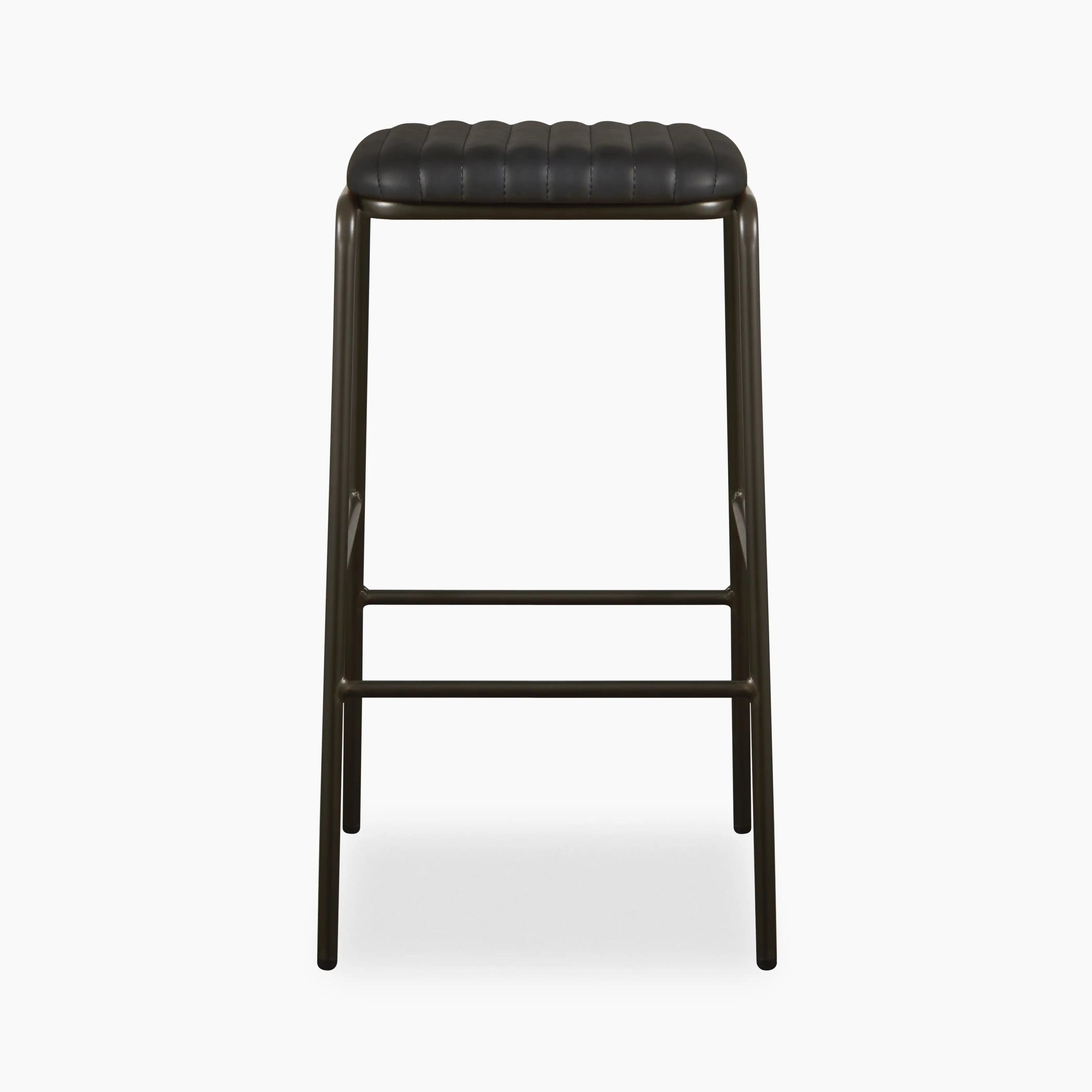 Boston Bar Stool | Vintage Black Faux Leather & Black