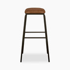 Boston Bar Stool | Vintage Tan Faux Leather & Gunmetal