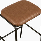 Boston Bar Stool | Vintage Tan Faux Leather & Gunmetal