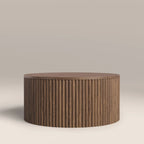 Brey Round Wooden Storage Coffee Table | Walnut