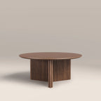 Caleb Round Wooden Coffee Table | Walnut