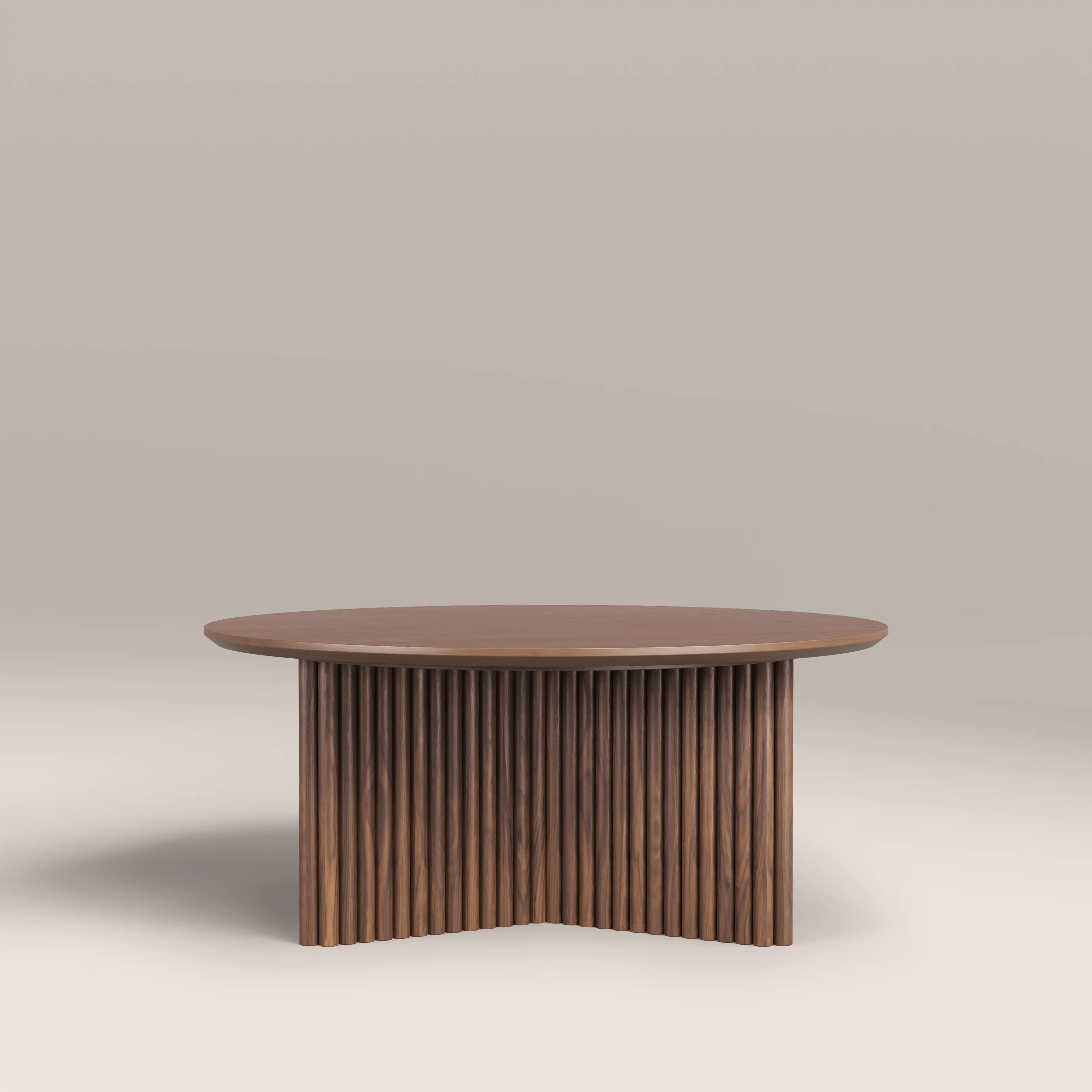 Caleb Round Wooden Coffee Table | Walnut