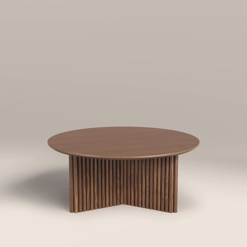 Caleb Round Wooden Coffee Table | Walnut