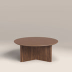 Caleb Round Wooden Coffee Table | Walnut
