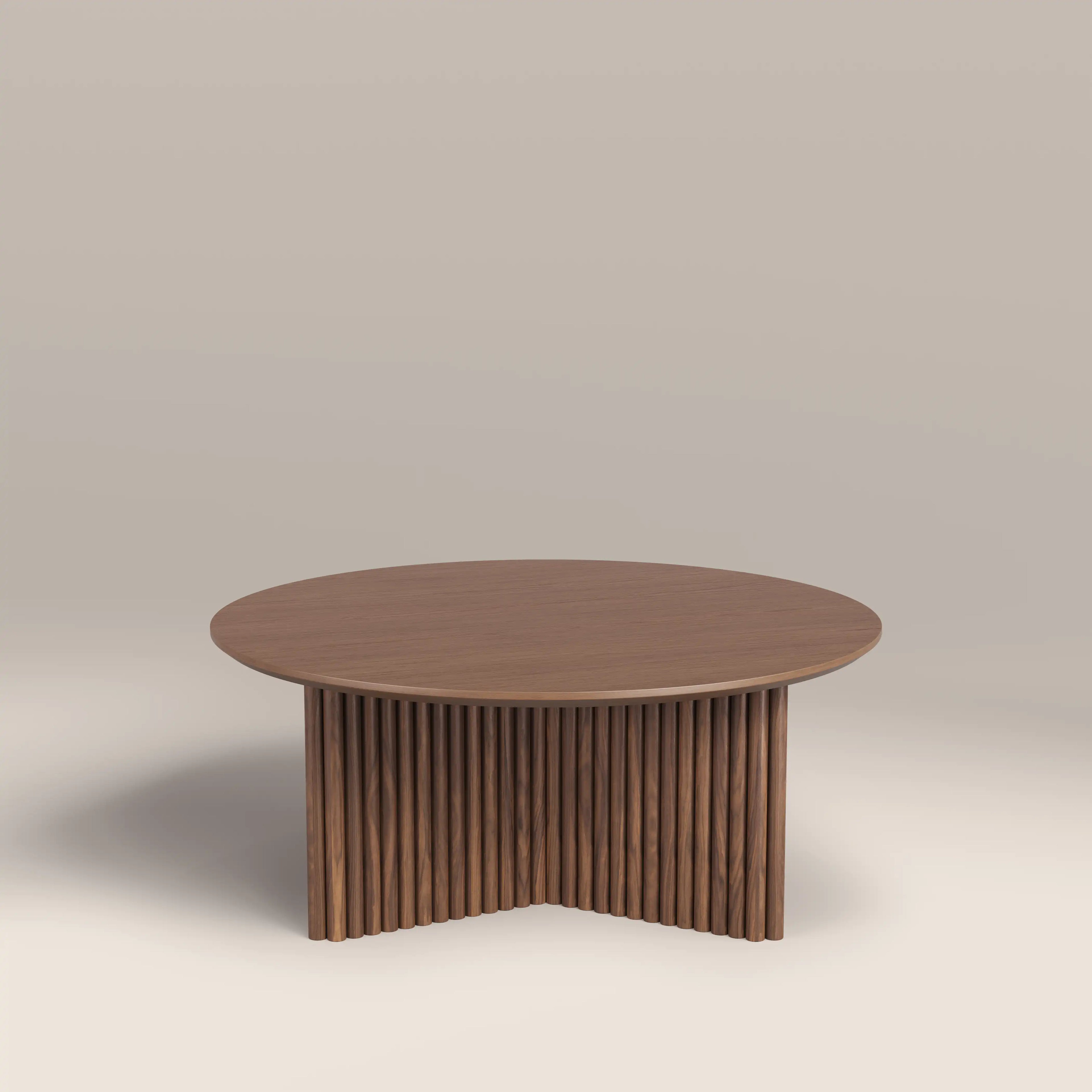 Caleb Round Wooden Coffee Table | Walnut