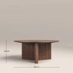 Caleb Round Wooden Coffee Table | Walnut