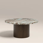 Bond Round Coffee Table | French Riviera Marble & Walnut