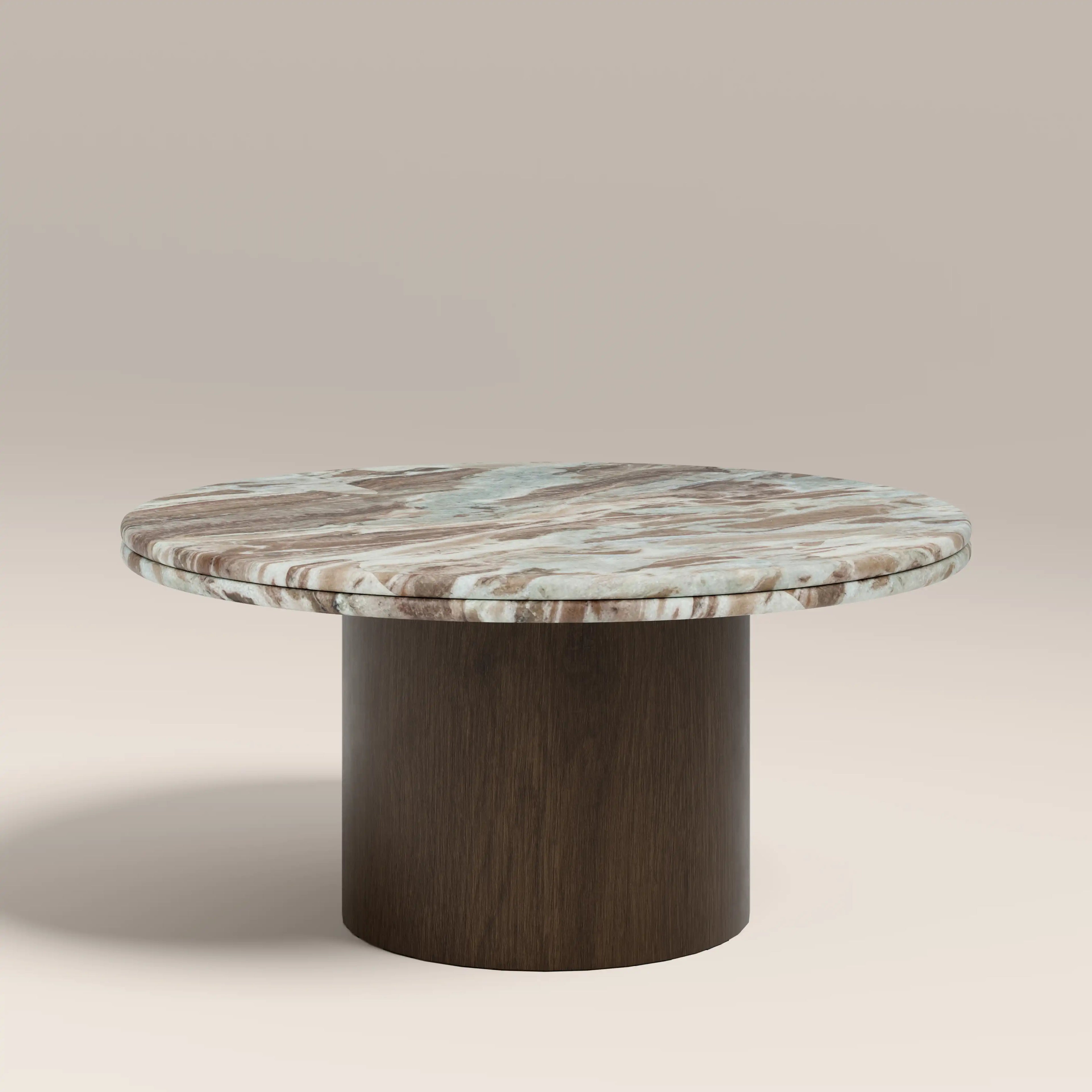 Bond Round Coffee Table | French Riviera Marble & Walnut