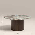 Bond Round Coffee Table | French Riviera Marble & Walnut
