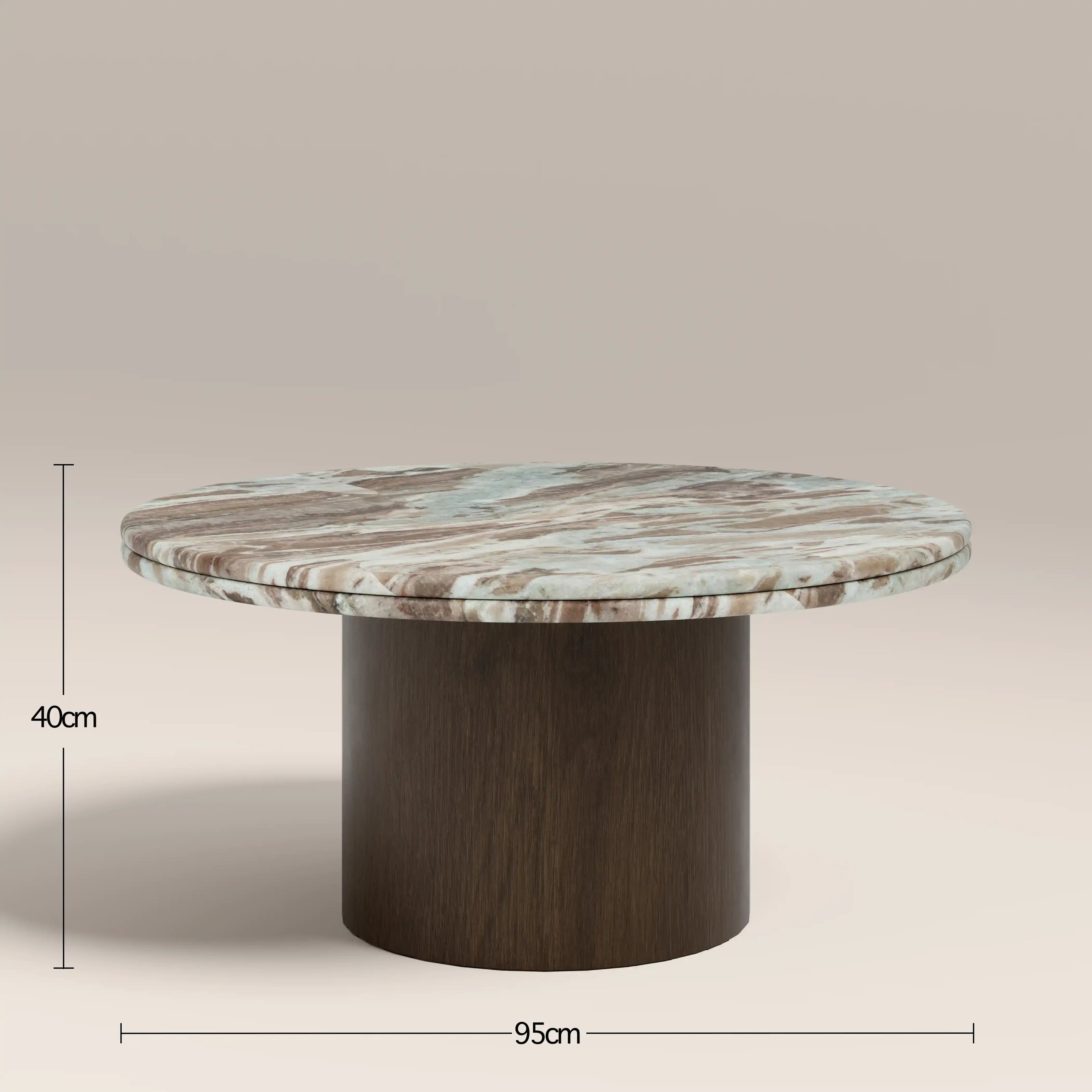 Bond Round Coffee Table | French Riviera Marble & Walnut