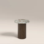 Bond Round Side Table | French Riviera Marble & Walnut