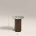 Bond Round Side Table | French Riviera Marble & Walnut