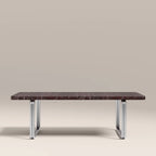 Gio Rectangle Coffee Table | Burgundy Rosso Levanto Marble & Chrome