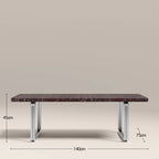 Gio Rectangle Coffee Table | Burgundy Rosso Levanto Marble & Chrome