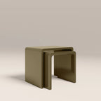 Barney Set of 2 Rectangle Nesting Side Tables | High Gloss Olive Green