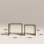 Barney Set of 2 Rectangle Nesting Side Tables | High Gloss Olive Green