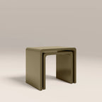 Barney Set of 2 Rectangle Nesting Side Tables | High Gloss Olive Green