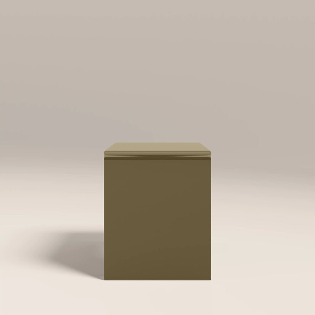 Barney Set of 2 Rectangle Nesting Side Tables | High Gloss Olive Green