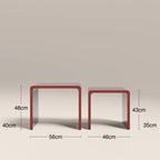 Barney Set of 2 Rectangle Nesting Side Tables | High Gloss Burgundy