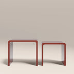 Barney Set of 2 Rectangle Nesting Side Tables | High Gloss Burgundy