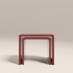 Barney Set of 2 Rectangle Nesting Side Tables | High Gloss Burgundy