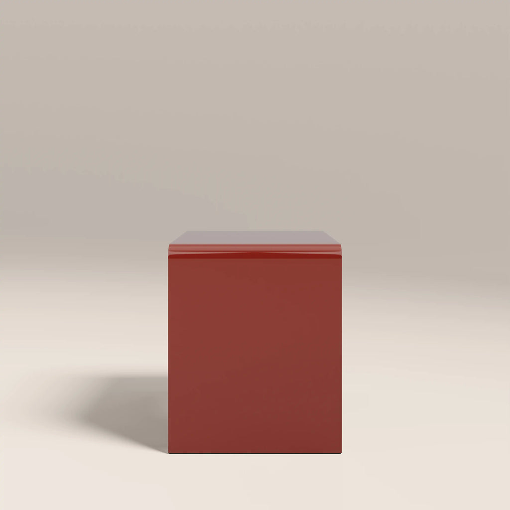 Barney Set of 2 Rectangle Nesting Side Tables | High Gloss Burgundy