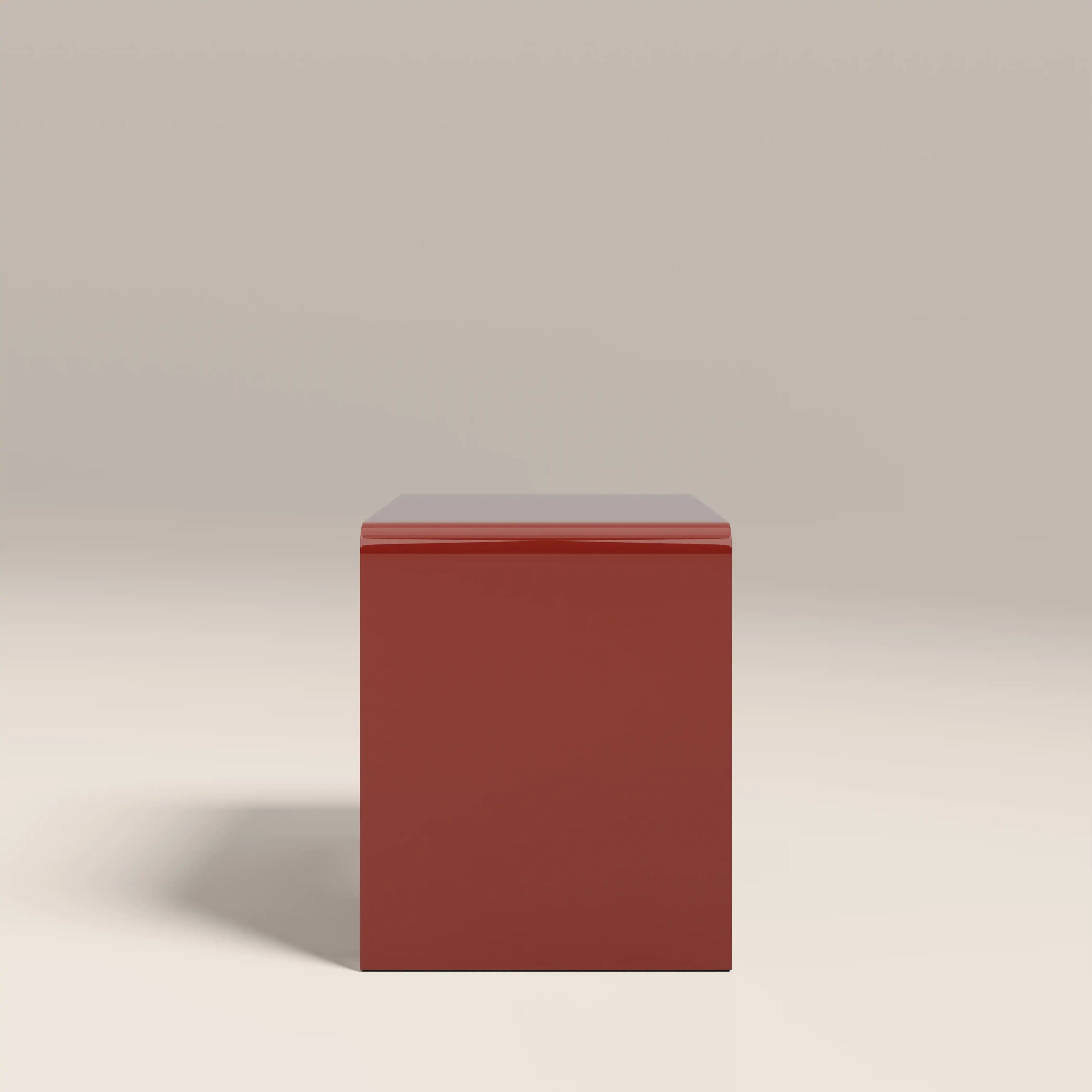 Barney Set of 2 Rectangle Nesting Side Tables | High Gloss Burgundy